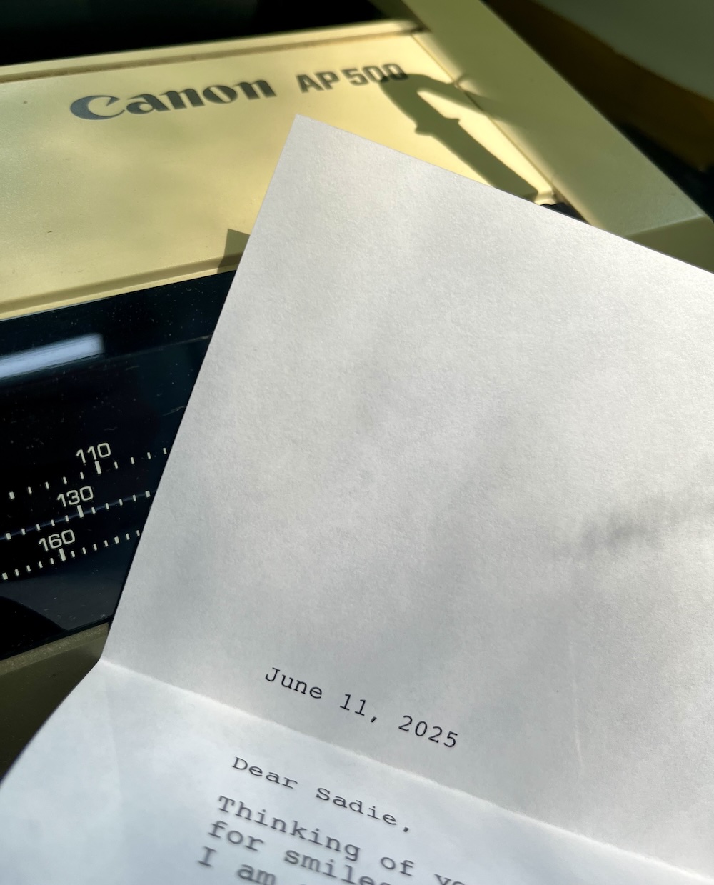 Vintage typewritten letter